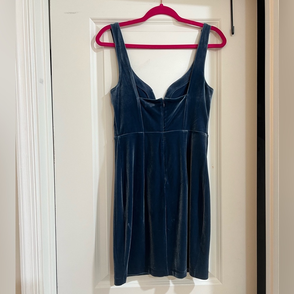 Express Velvet Blue Mini Dress - Picture 6 of 12
